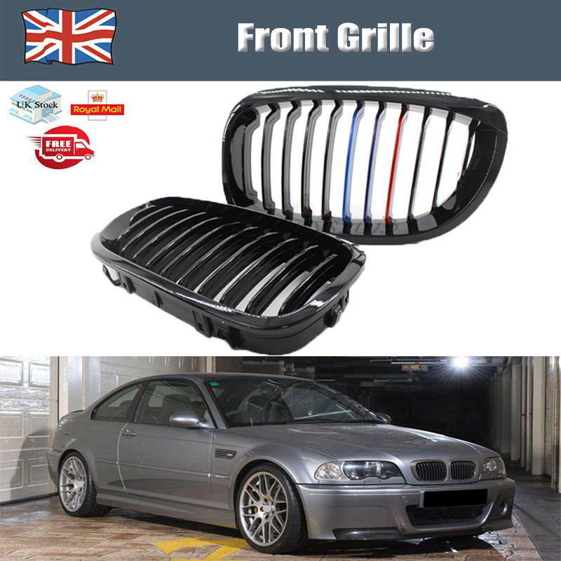 Kidney Front Grilles Grill Details For Kidney Grille 3 Series E92 E93 Two Doors 06-09 M Version double line Grille Bright Black Grille grid Kidney Grilles
