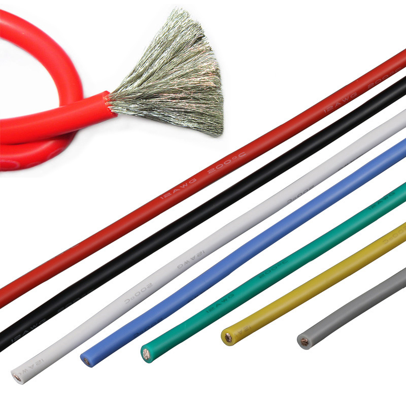 16 18 20 ~ 28AWG Silicone Wire Cable Copper Line Tinned Flexible ...