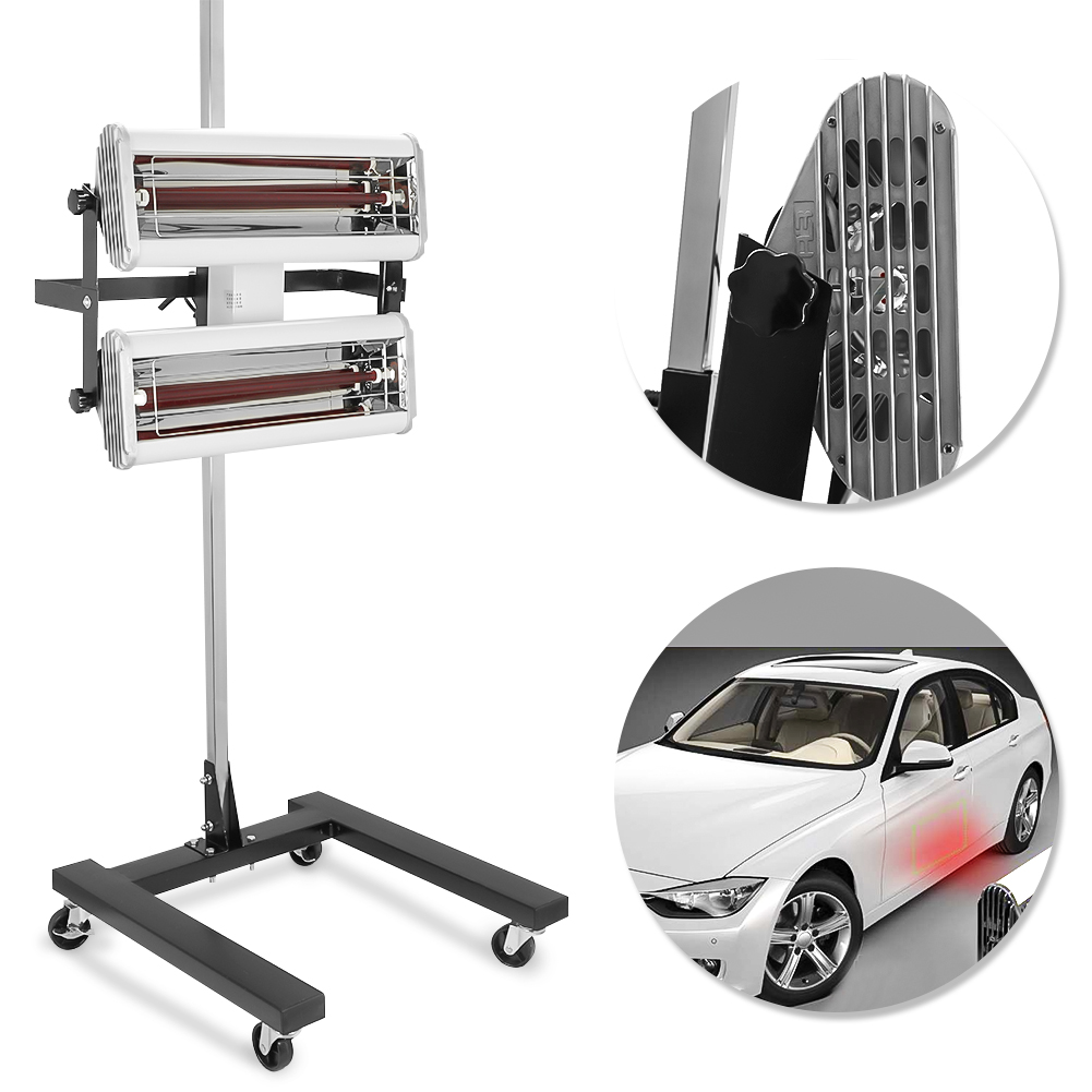 1000W Infrared Car Paint Curing/Drying/Baking Lamp w/Stand Spray Booth