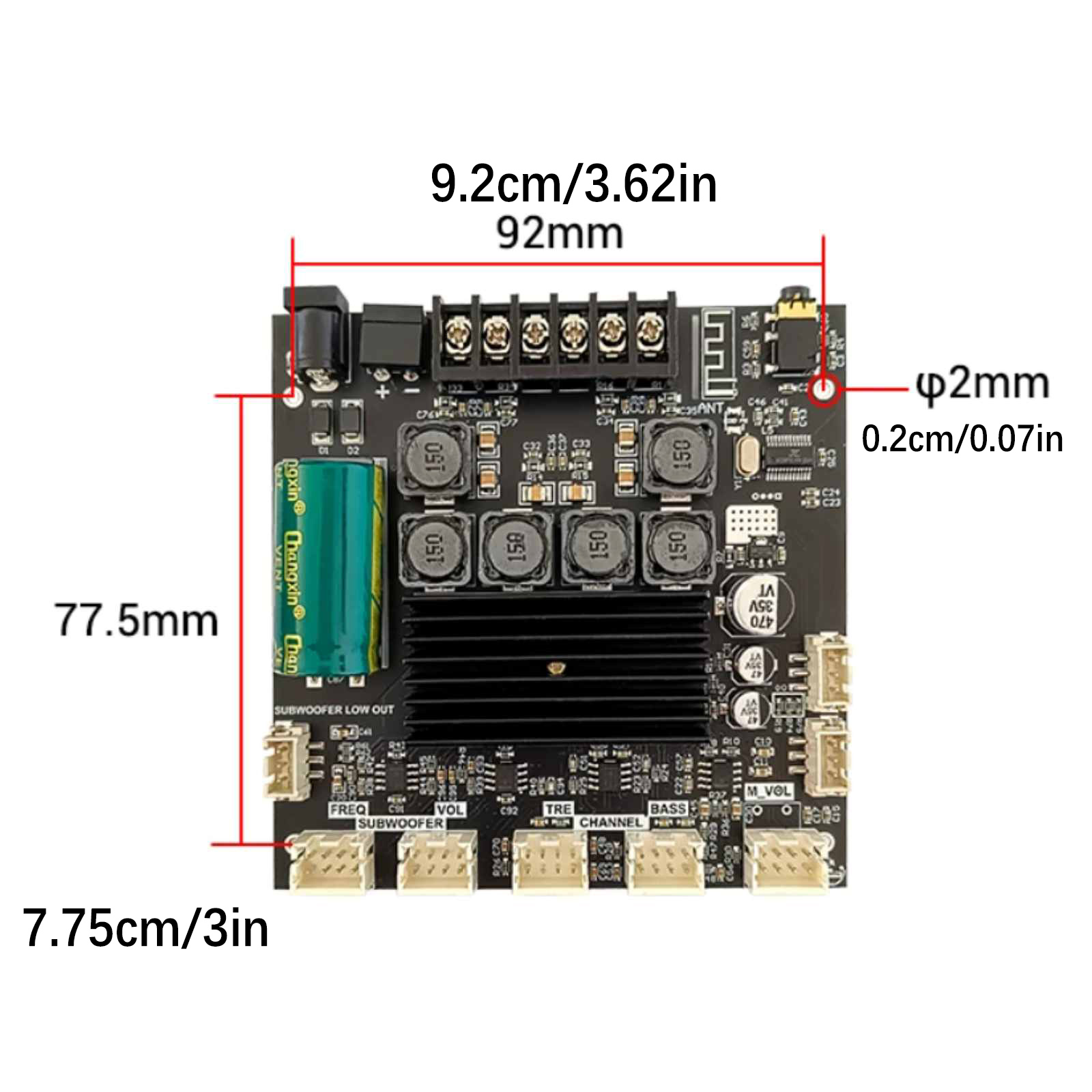 ZK-TB21F Power Amplifier Board Module 2.1 Channel 50W*2+100W