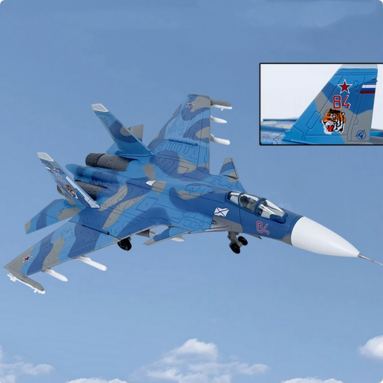 1/100 Diecast Alloy Russian Navy Su-33 Fighter Aircraft Model