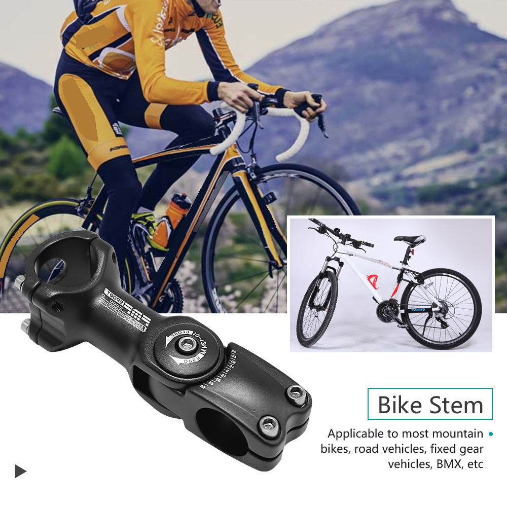 0-60 Degree Adjustable 25.4mm Stem 110mm Handlebar Riser Extender Bike ...