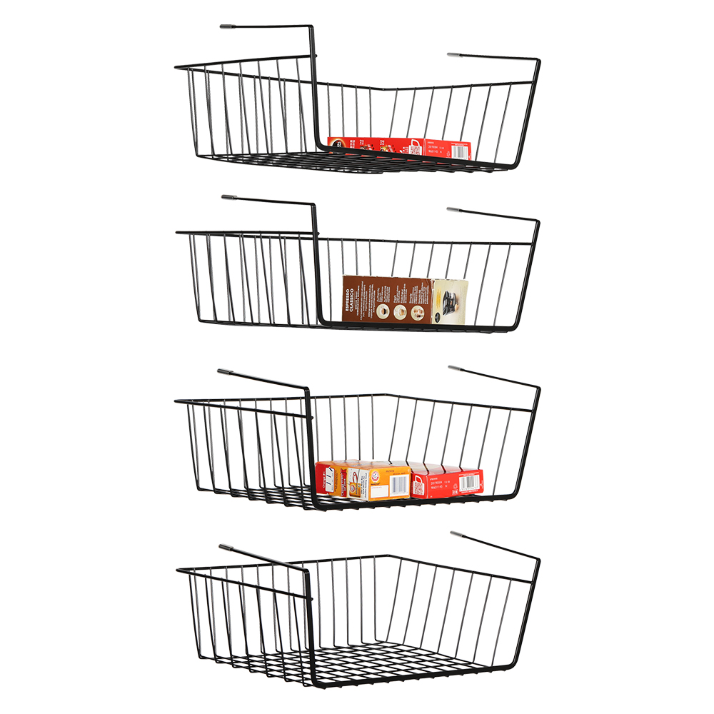 Set Of 4 Under Cabinet Basket Storage Shelf Hanging Under Cabinet Basket Storage Shelf