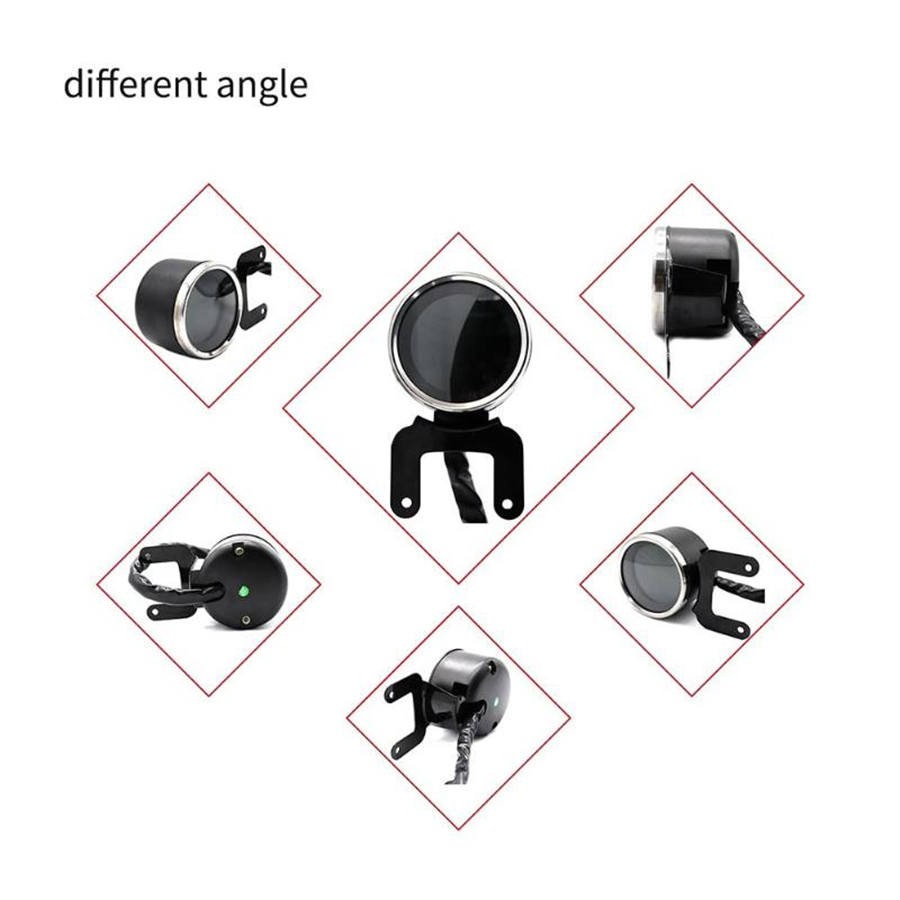 Universal Round Digital Motorcycle Speedometer Odo Tacho