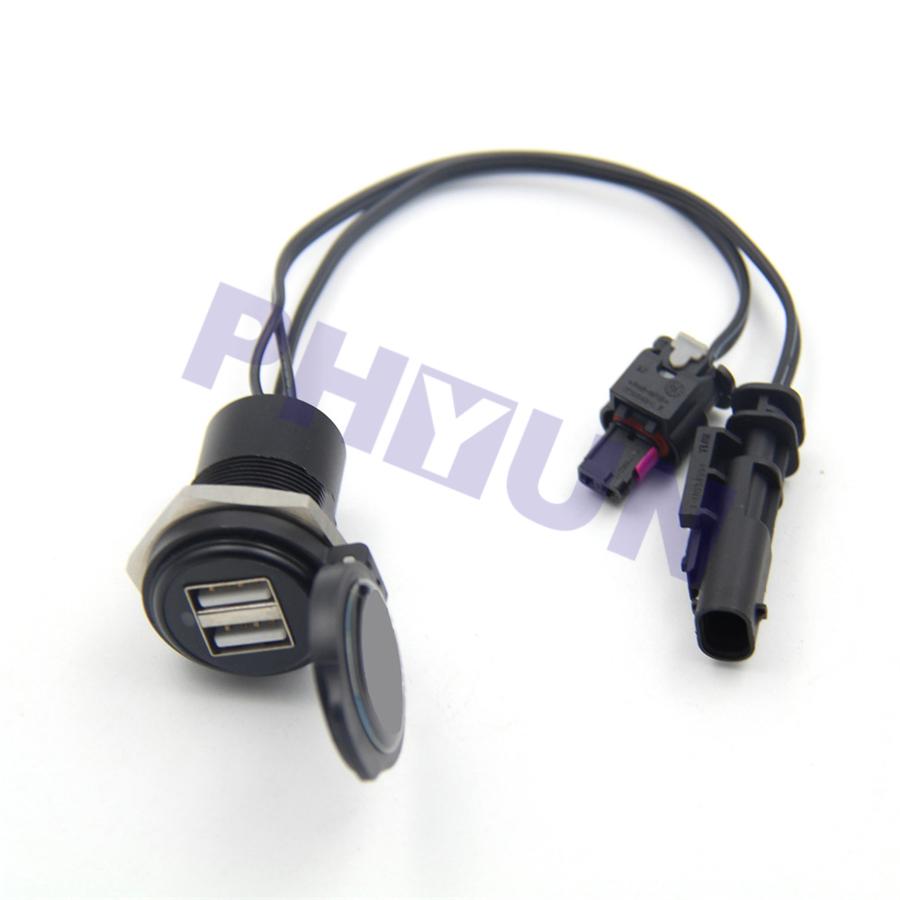 1Pc Motorcycle Dual USB Charger Socket Plug&Play For BMW R1200GS