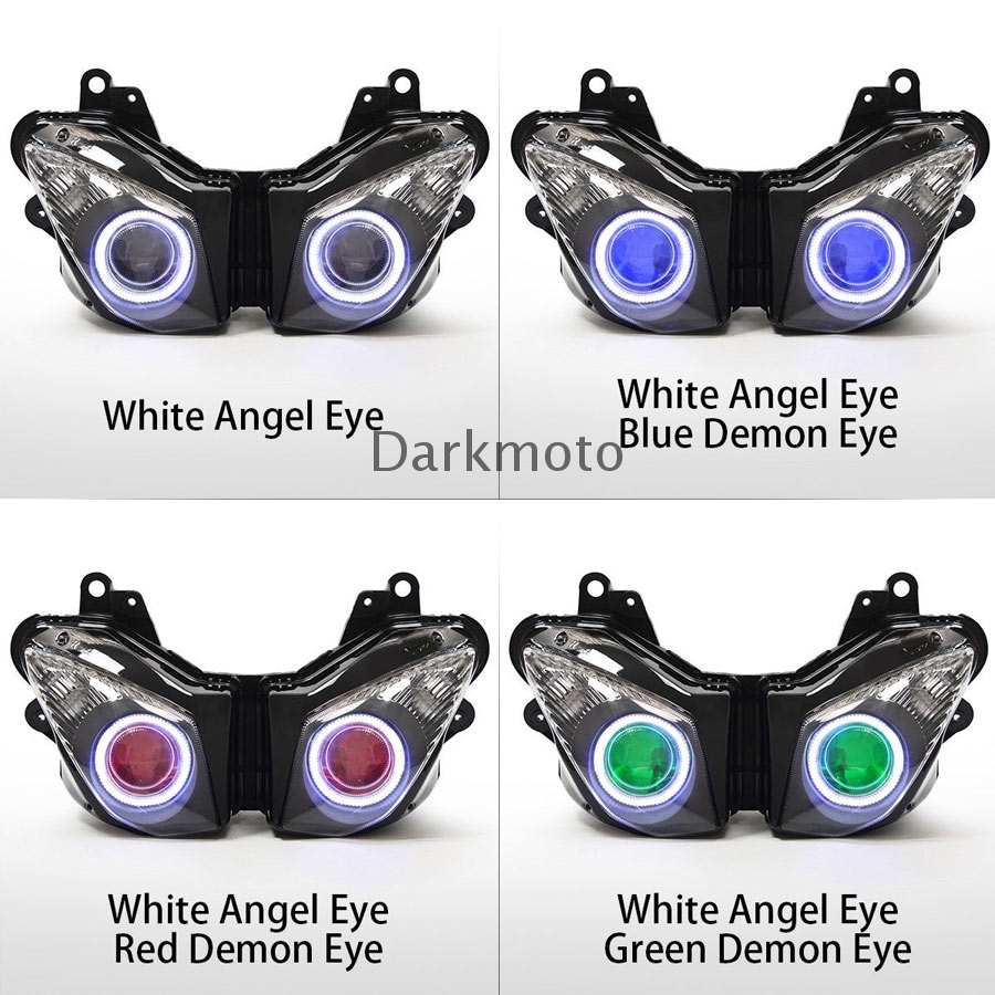本A-31 15 ⑥ Headlight Assembled White Angel Green Devil Eyes For Kawasaki