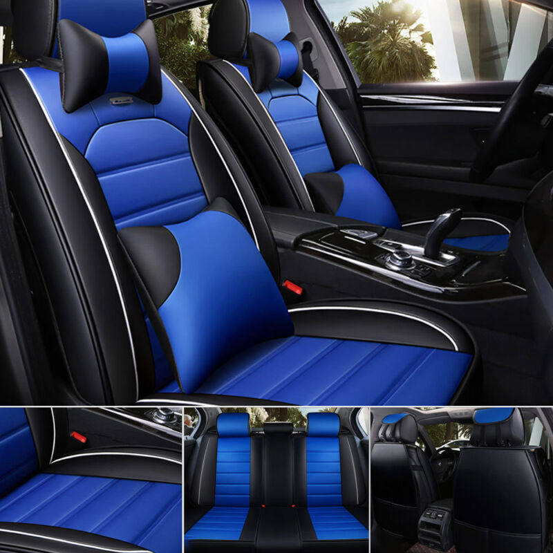 with Headrest and Lumbar Cushion Black Fit for Subaru Forester 5-Seats Car Seat Cover Protector with Waterproof PU Leather Easy to Install