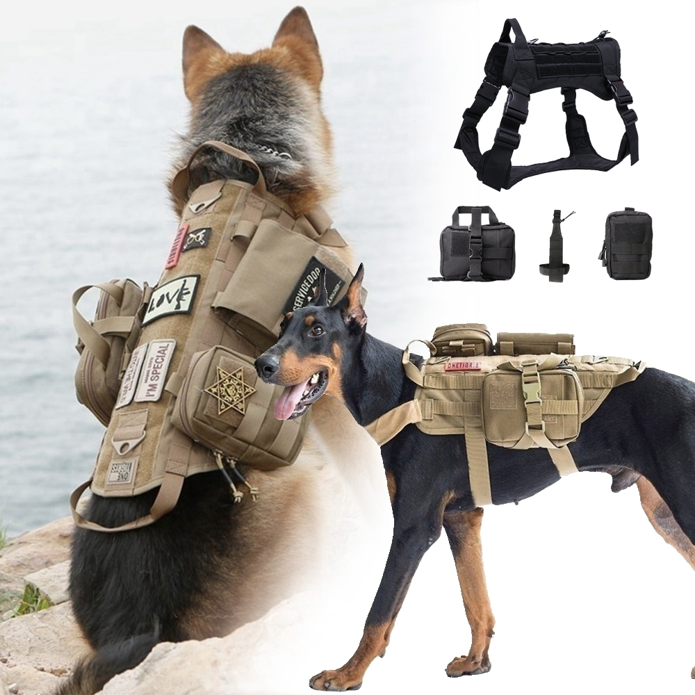 Dog Outdoor Vest Dog Tactical Vest Pitbull Military Army Dog Harness ...