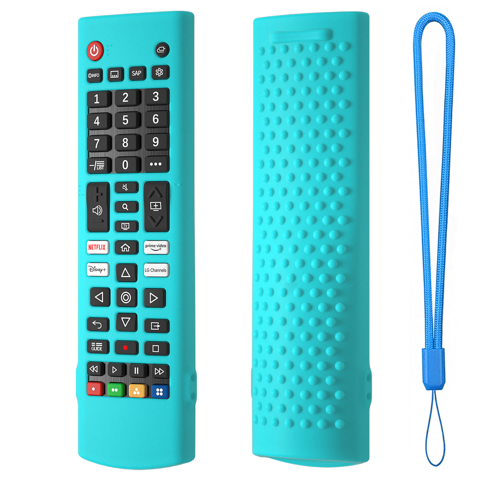 Housse Silicone Télécommande Bleu Fluorescent - Brillant Dans Le Noir - Protection Antidérapante Contre Chocs - Une Pièce