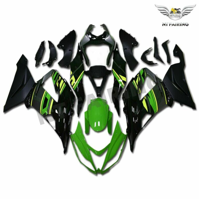 キイロン Fit for Kawasaki Ninja ZX6R 636 2013-2018 Green Black