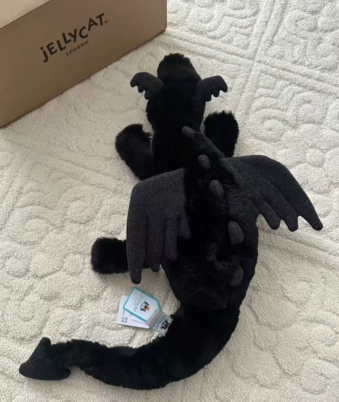 Jellycat Onyx Dragon Plush – Black - RETIRED RARE 50cm - NEW WITH