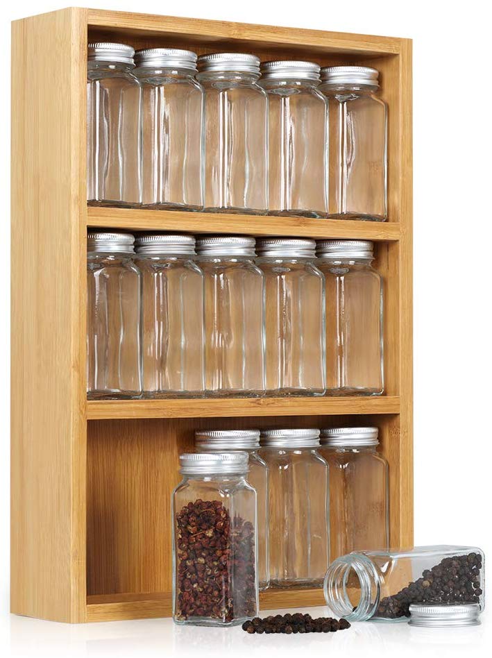 empty spice rack and jars
