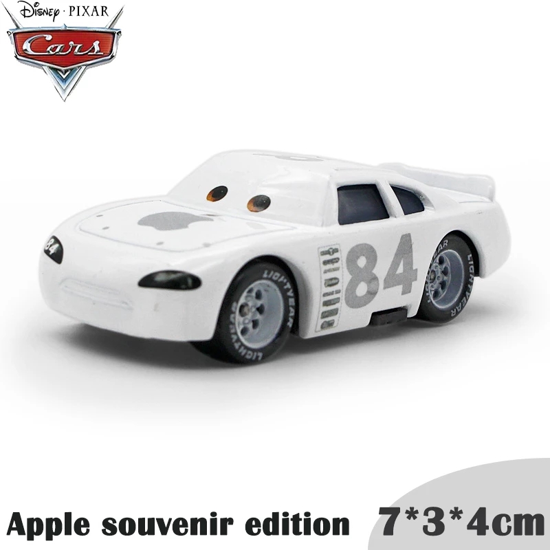 Disney Pixar Cars No.84 White Apple Car 1:55 Metal Diecast Toys