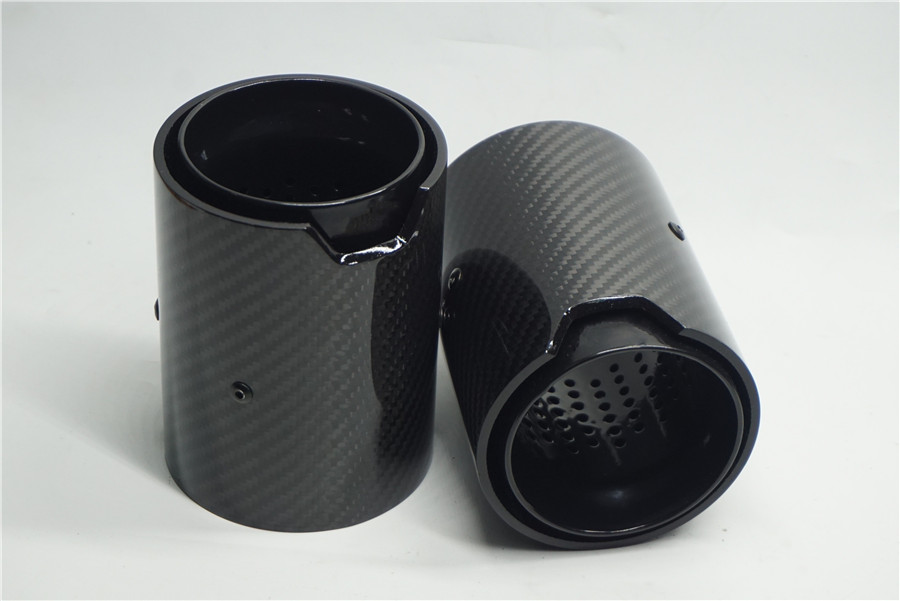 67MM INLET 92mm OUTLET Carbon Fiber Car Exhaust Pipe Tips For BMW M