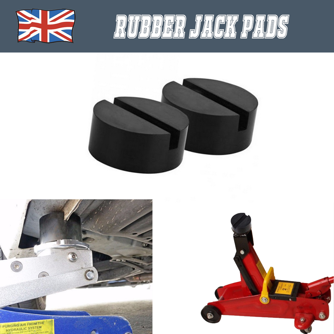 1 Pair Car Truck Rubber Slotted Pad Lifting Jack Support Block Guard Adapter