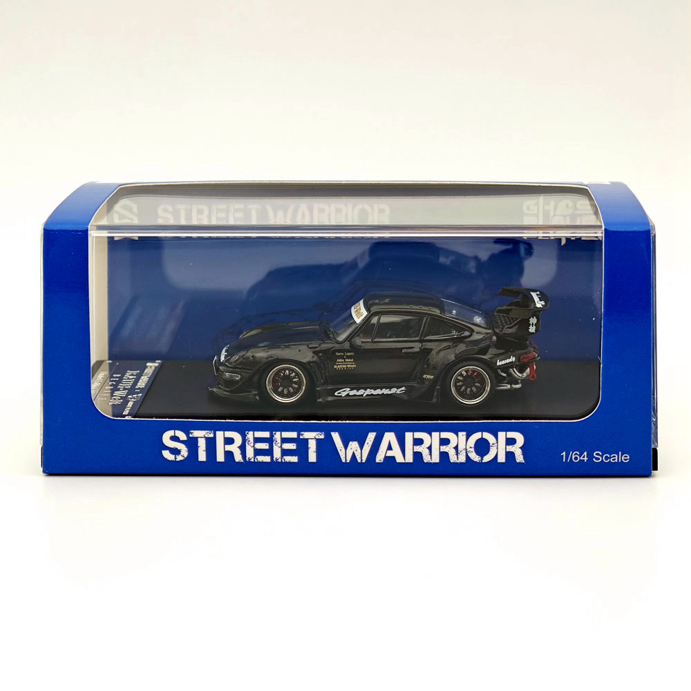 Street WARRIOR 1/64 Porsche RWB 993 Black Sport Car Diecast