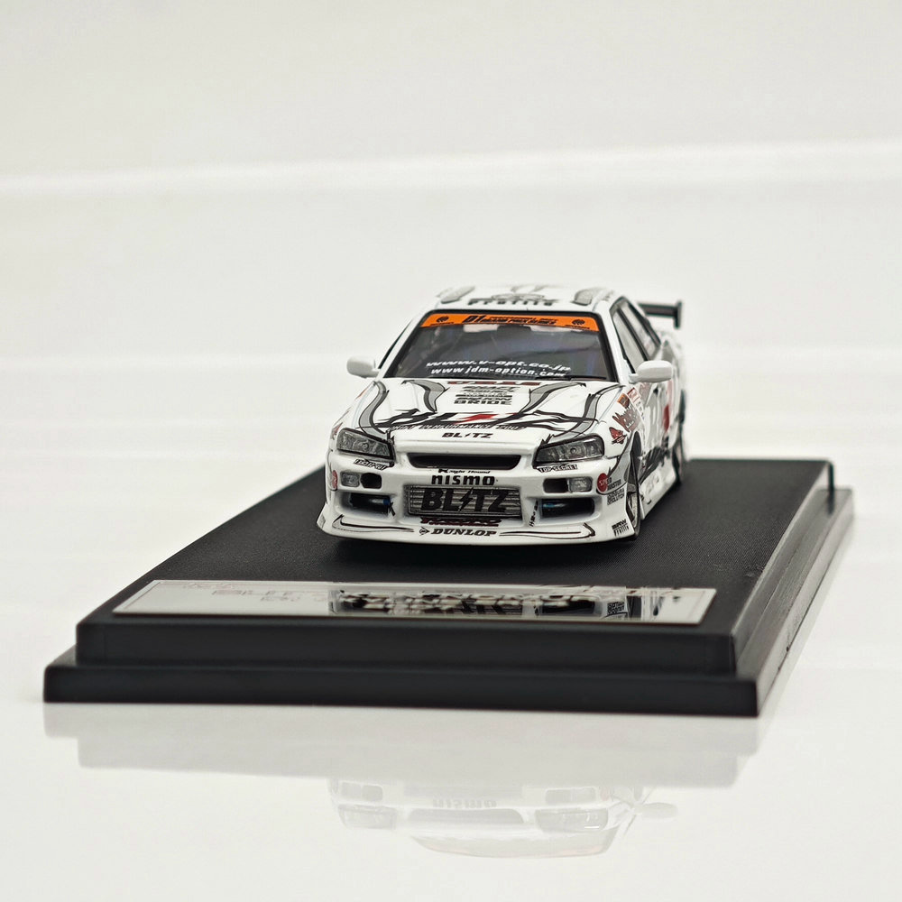 1:64 MORTAL NISSAN SKYLINE ER34 URAS D1GP BLITZ DUNLOF Diecast