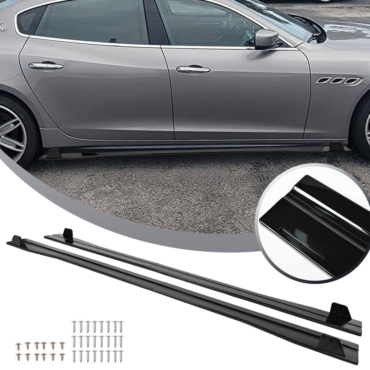 FOR 2025-2026 BMW M5 5 Series G90 ABS Gloss Black Side Skirt Extension
