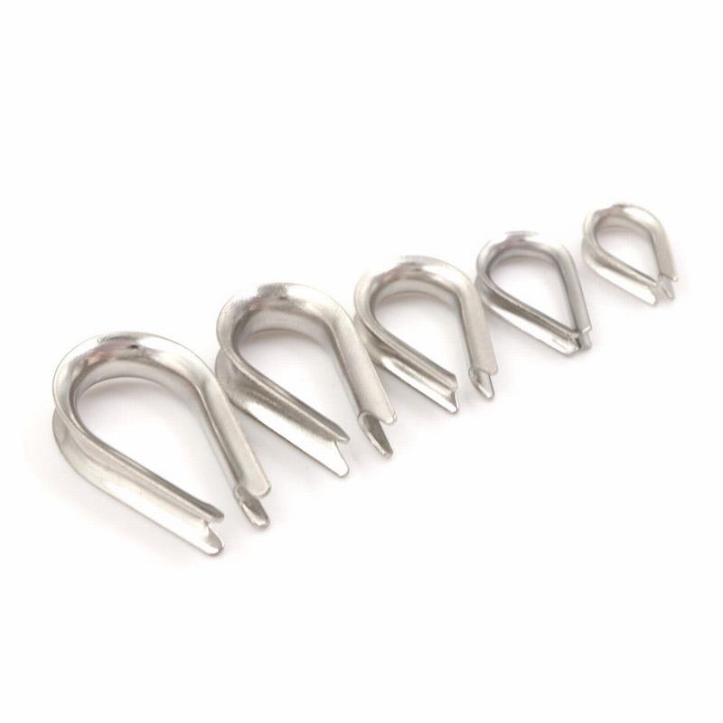 Stainless Steel Wire Cable Rope Thimble Eye Eyelet End Loop For 216mm