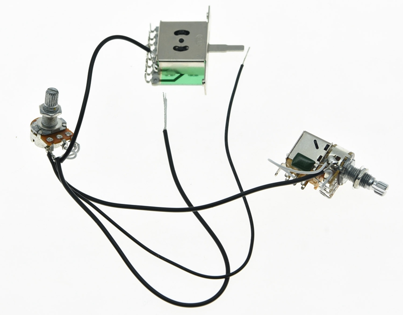 Prewired Wiring Harness Mini Volume Pots 1 Push Pull Tone 500K Pots 3