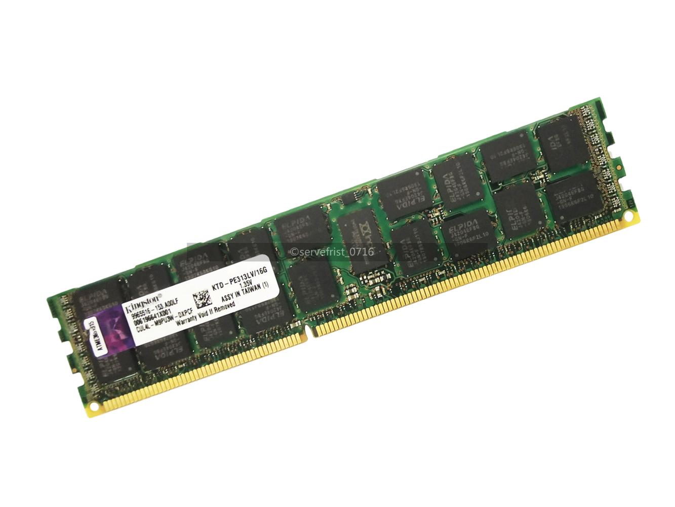 Kingston 16GB DDR3 1333Mhz 2RX4 PC3L-10600R 1.35V ECC REG PC