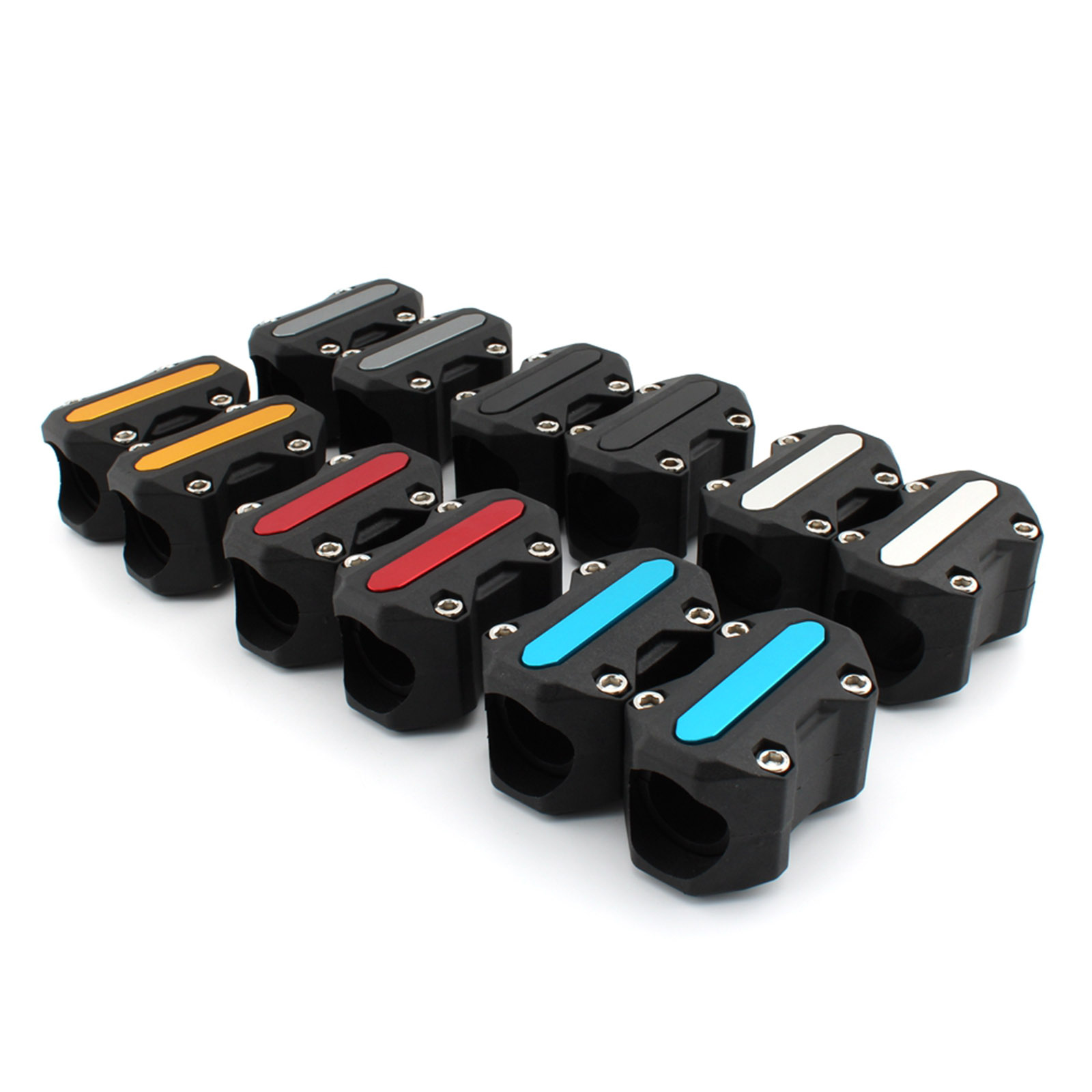 Universal Motorcycle Crash Bar Protectors - POM Bumper Blocks For 22mm 25mm 28mm Bars (Blue, 2pc) - View #6