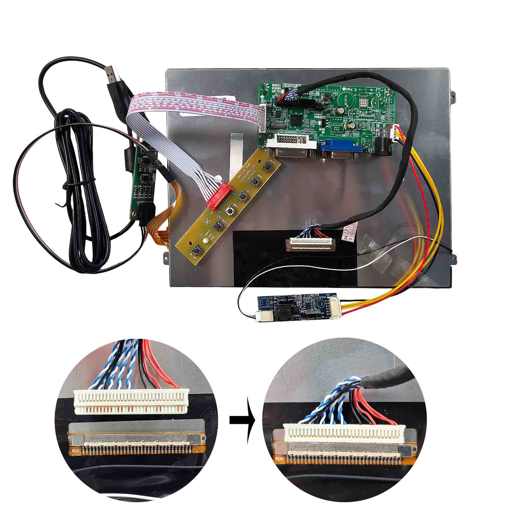 HDMI VGA AV LCD Controller Board 10.4/" 1024X768 HT10X21 IPS LCD Screen