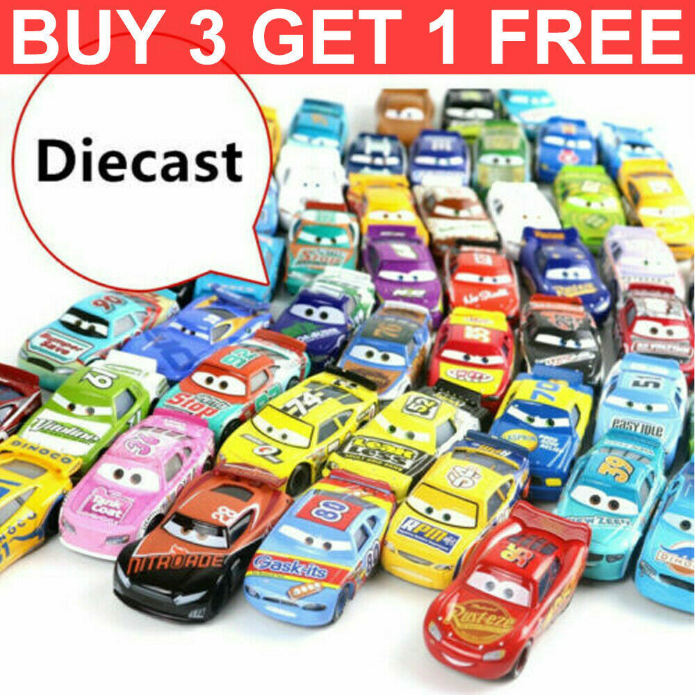 Buy 3=1Free Disney Pixar Cars Lot Lightning McQueen 1:55 Diecast