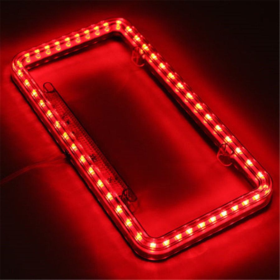Universal RED 54 LED 12V Lighting Acrylic Plastic License Plate Cover