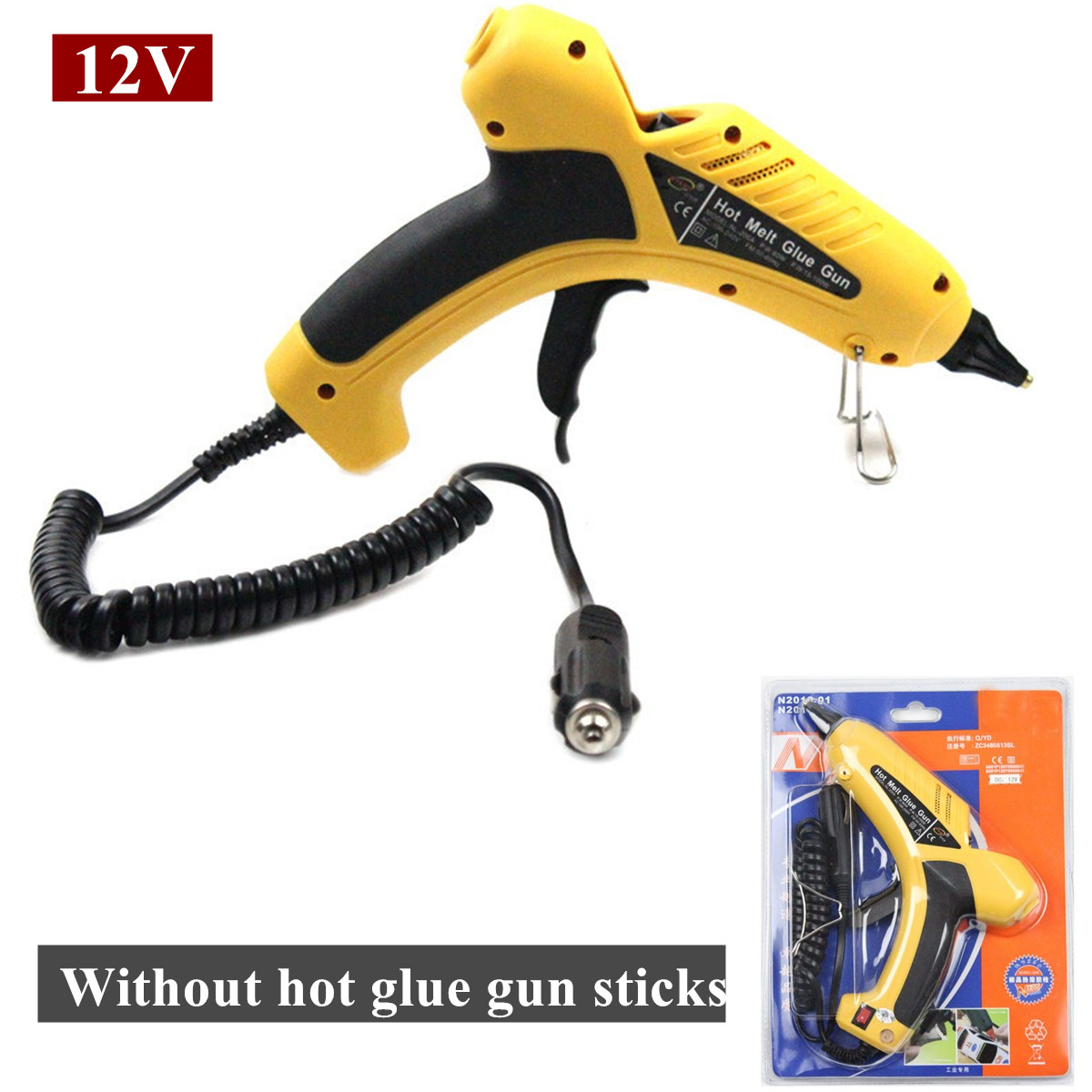 12V 60W Plastic /& Aluminum Hot Melt Glue Gun Heating Craft Repair Tool Car Boat