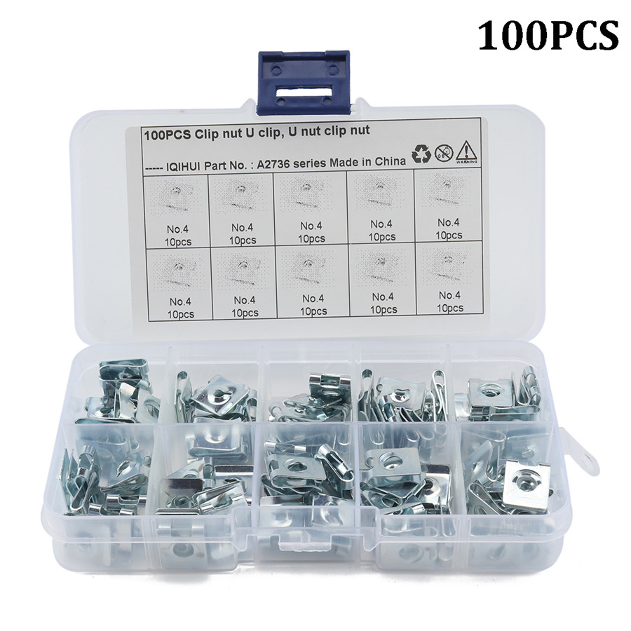 Fastener U Clip Parts Clips 100x 100* Pack Self-tapping Screw Interior