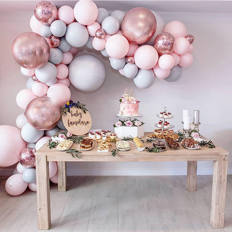 Pink Grey Arch Kit Set Balloons Birthday Wedding Baby Shower Party Decorations Ebay