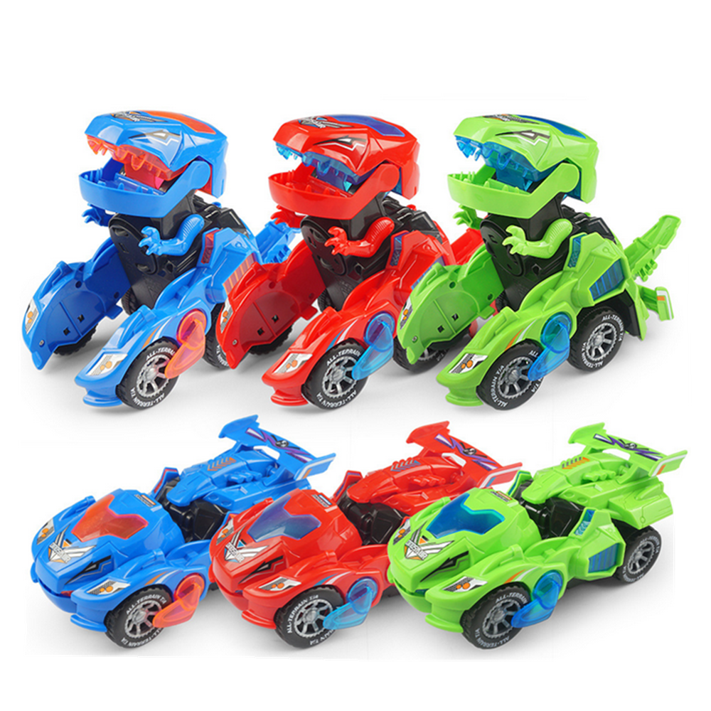 Kids Automatic Transforming Dinosaur LED Car Toy