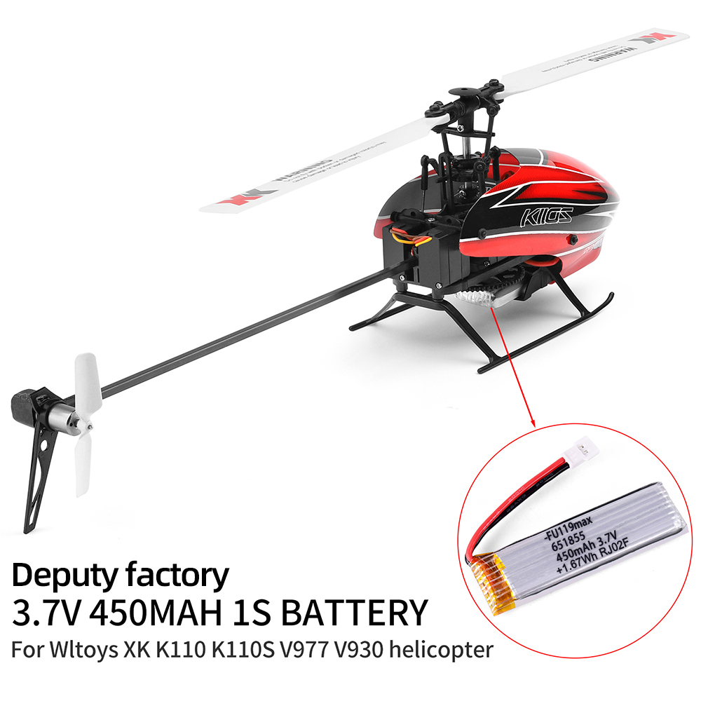 3.7V 450mAh Lipo Battery Battery for Wltoys K110 K110s Helicopter