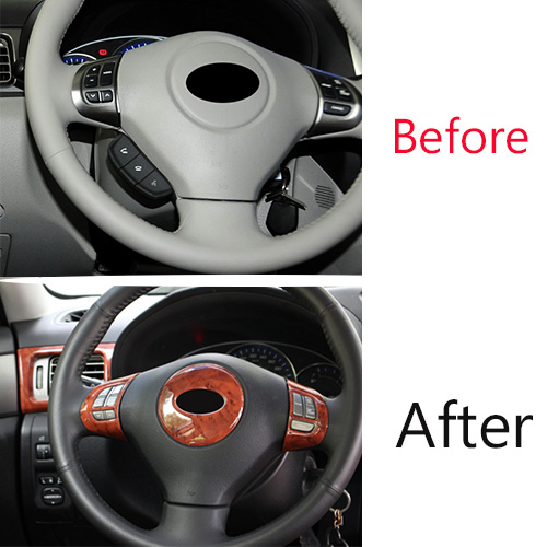 Peach Wood Grain Inner Steering Wheel Button Frame For Subaru Forester ...