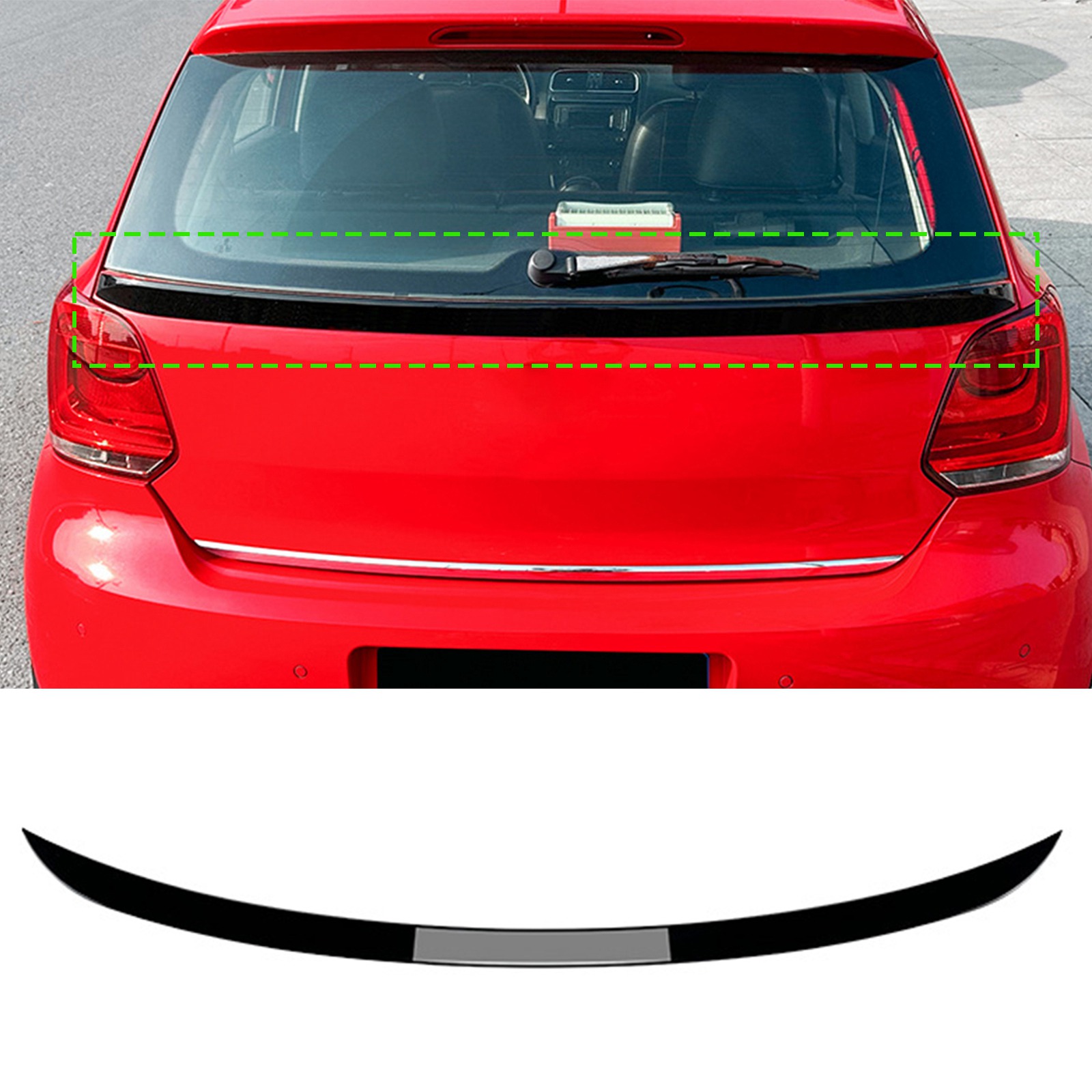 For Volkswagen Polo 6R 6C 2009-2017 Rear Trunk Middle Spoiler