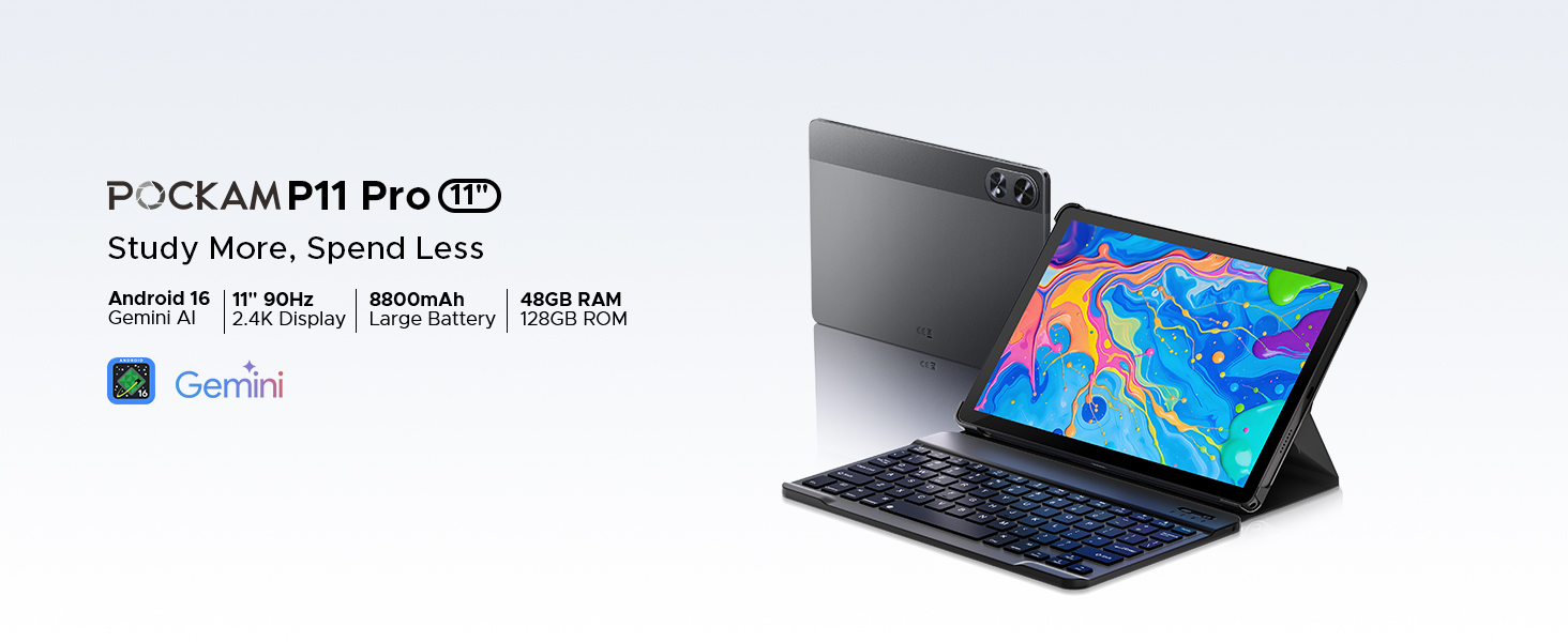 POCKAM P11 Pro Android 16 Tablet 11 inch Tablet 48GB+128GB 8800mAh