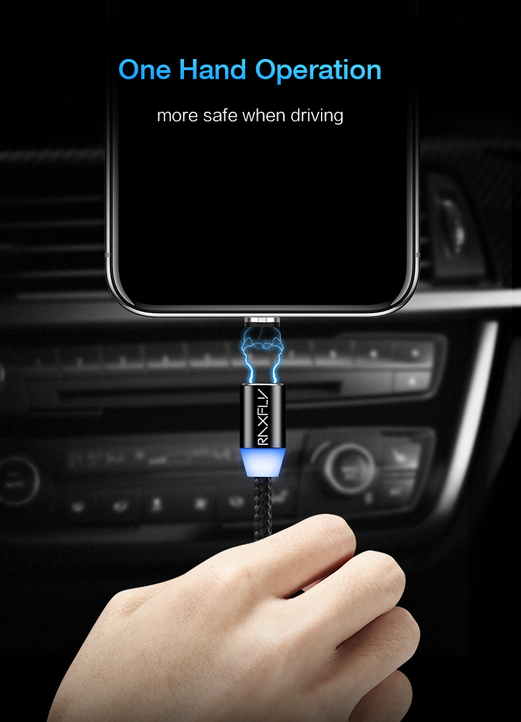 Braided Magnetic Lightning+USB Charger Charging Cable For iPhone Samsung Type-C 7 Braided Magnetic Lightning+USB Charger Charging Cable For iPhone Samsung Type-C 7