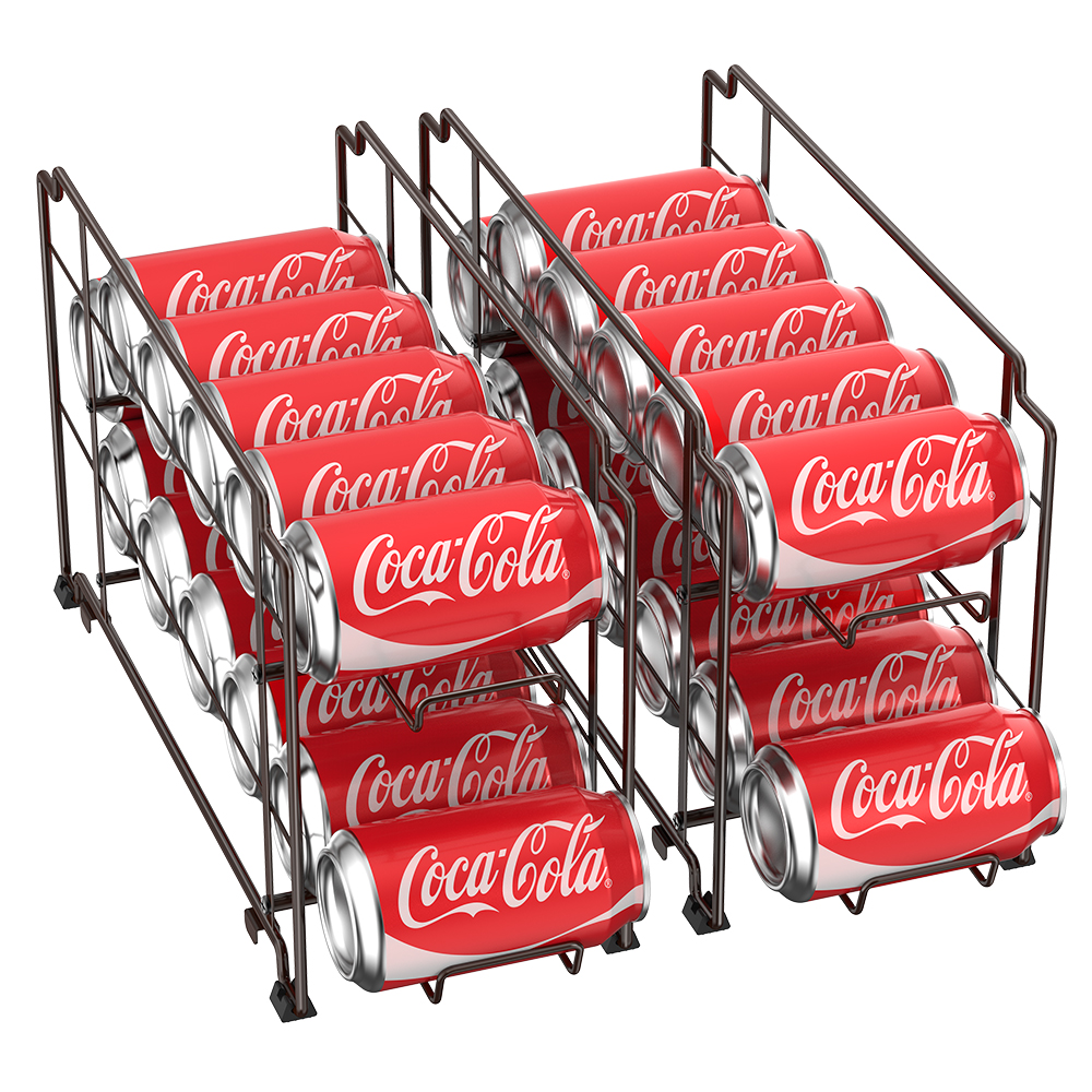 Soda Can Beverage Dispenser Rack Holer 2 Pack Simple Stackable Front
