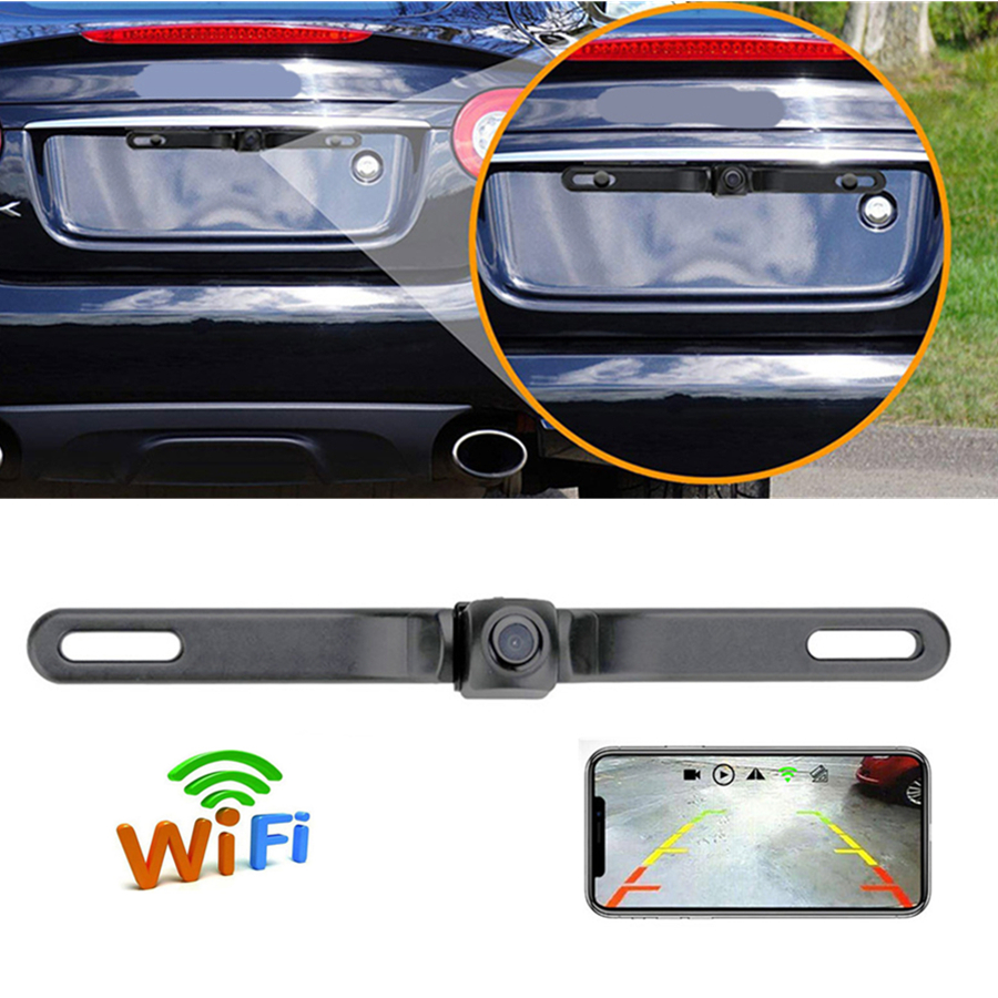 Wireless Wifi Rear Car License Plate Backup Camera Waterproof For Phone Display Ebay