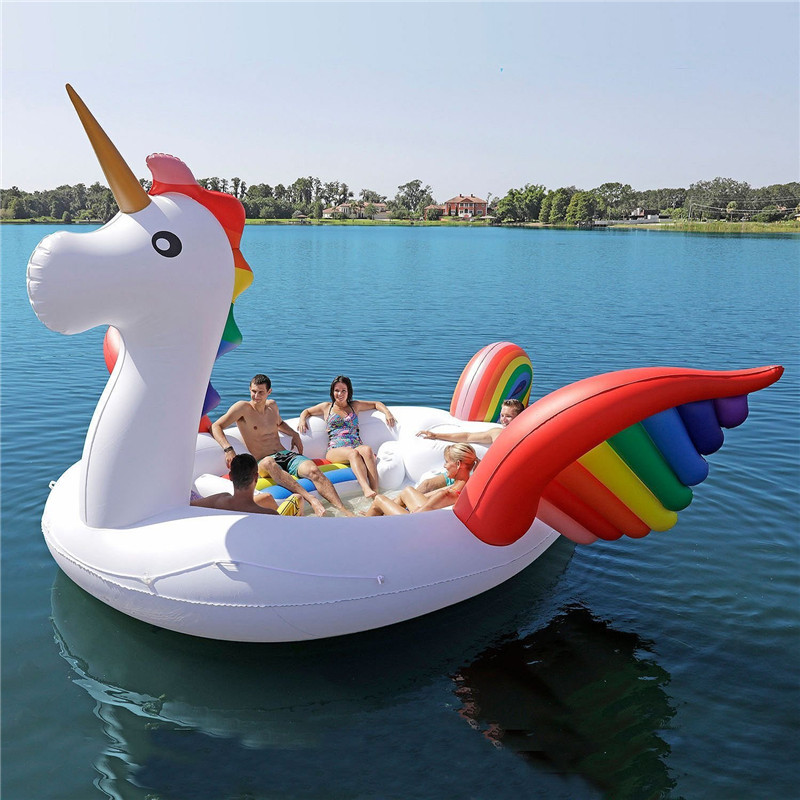 Inflatable Unicorn Boat 6-Person PVC Floating Raft