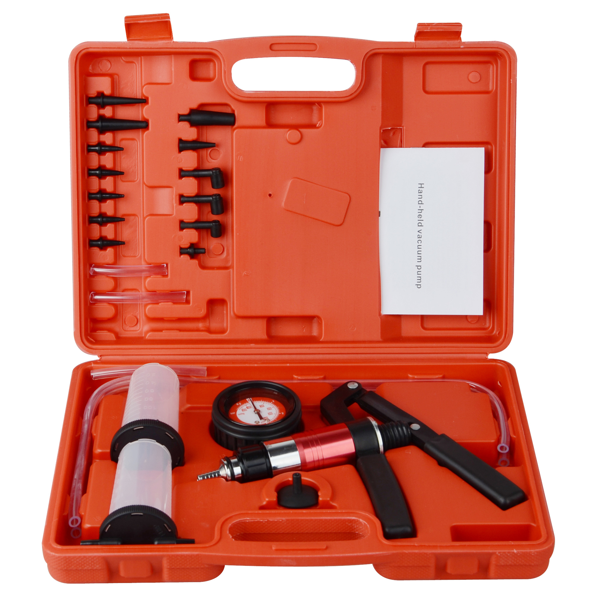 UK Hand Held Vacuum Pump Brake Bleeder Set Bleed tester Tool Kit 2 Jars