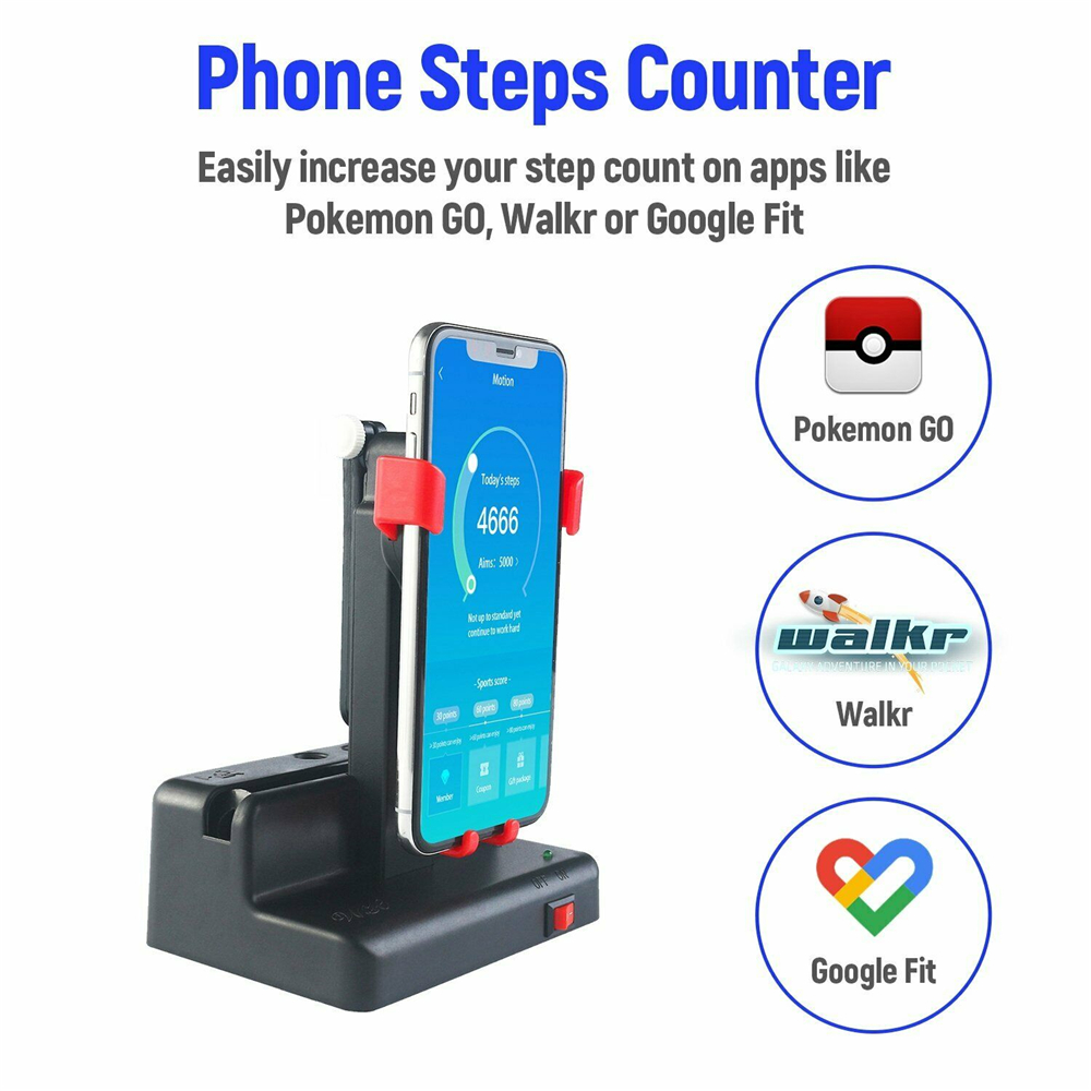 Phone Swing Schrittzähler-Simulator – Für Pokemon GO & Fitness-Apps | USB-betrieben, Für 2 Handys Bis 7,2 Zoll