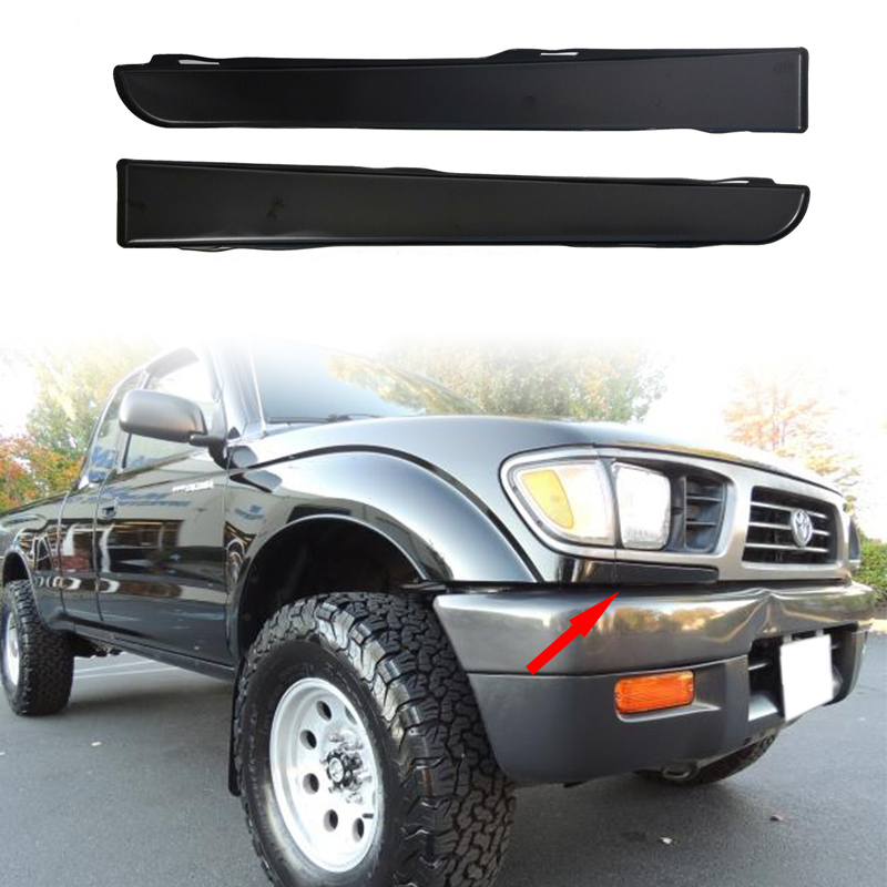 Pair Of Headlight Filler Trim Panels For 1995-1997 Toyota Tacoma 4WD - Unpainted, Direct Replacement