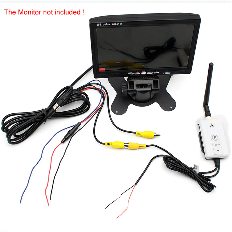 2.4G Wireless AV Cable Transmitter Receiver For Video Monitor Reverse ...