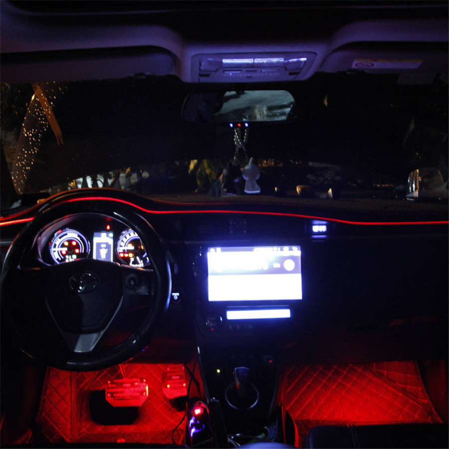 5 In 1 Car Styling Rgb Led Strip Light Interior Kit Ambient Lamp