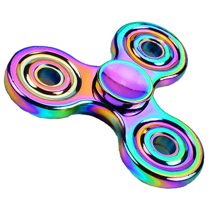 emoji fidget spinner rainbow aluminum metal tri hand