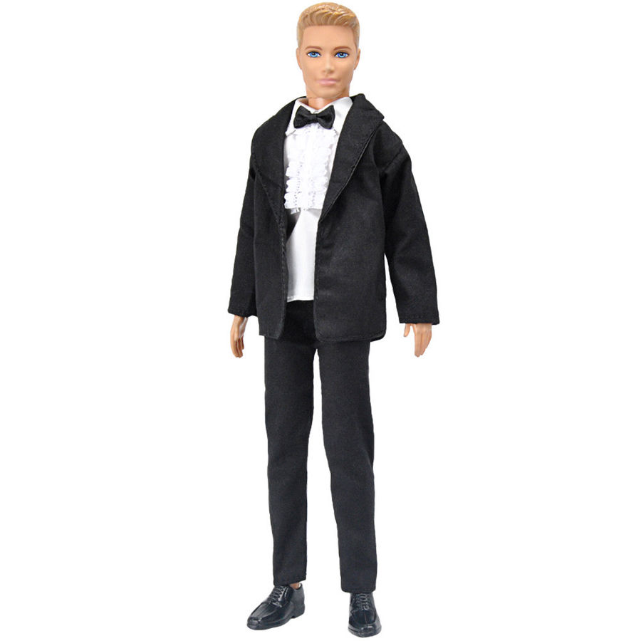 For Ken Doll Barbie Wedding Gown Dress Clothes+Formal Suit Outfit Small ...