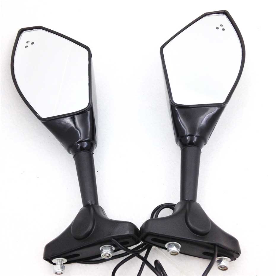 Black Integrated LED Turn Signal Mirrors for Kawasaki Ninja ZX6R 636 ZX10R ZX14 eBay