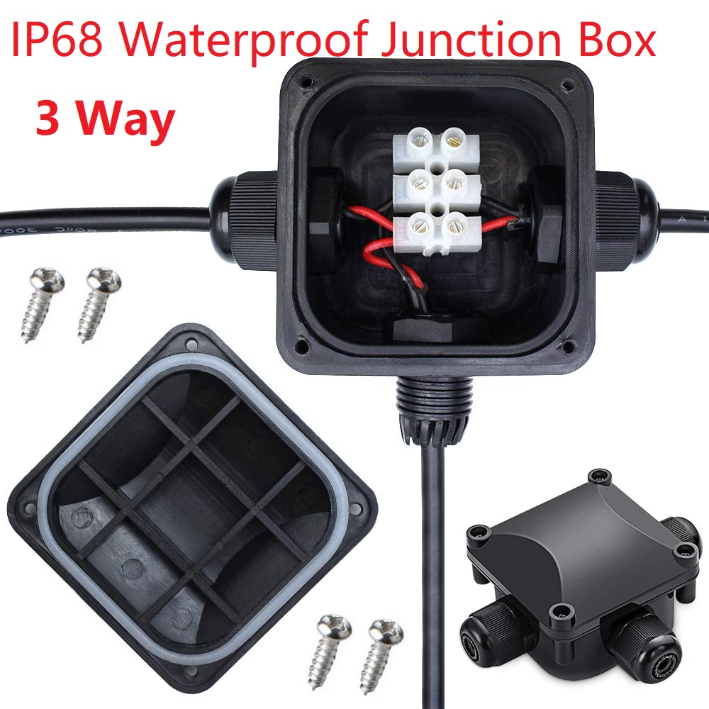 10pcs Ip68 Waterproof Electrical Junction Box, 3 Pin Electrical Connectors For Power Supply Network Communication Equipment Lighting 0.5mm²~2.0mm²